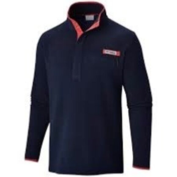 Columbia PFG Sweatshirt Mens Medium Navy Blue 1/4 Snap Pullover Mock Nec… - Picture 10 of 10